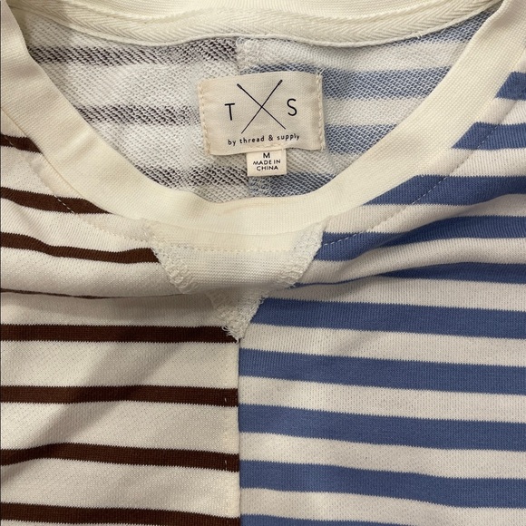 Thread & Supply Two-Tone Striped Crewneck Sweater - Picture 2 of 5